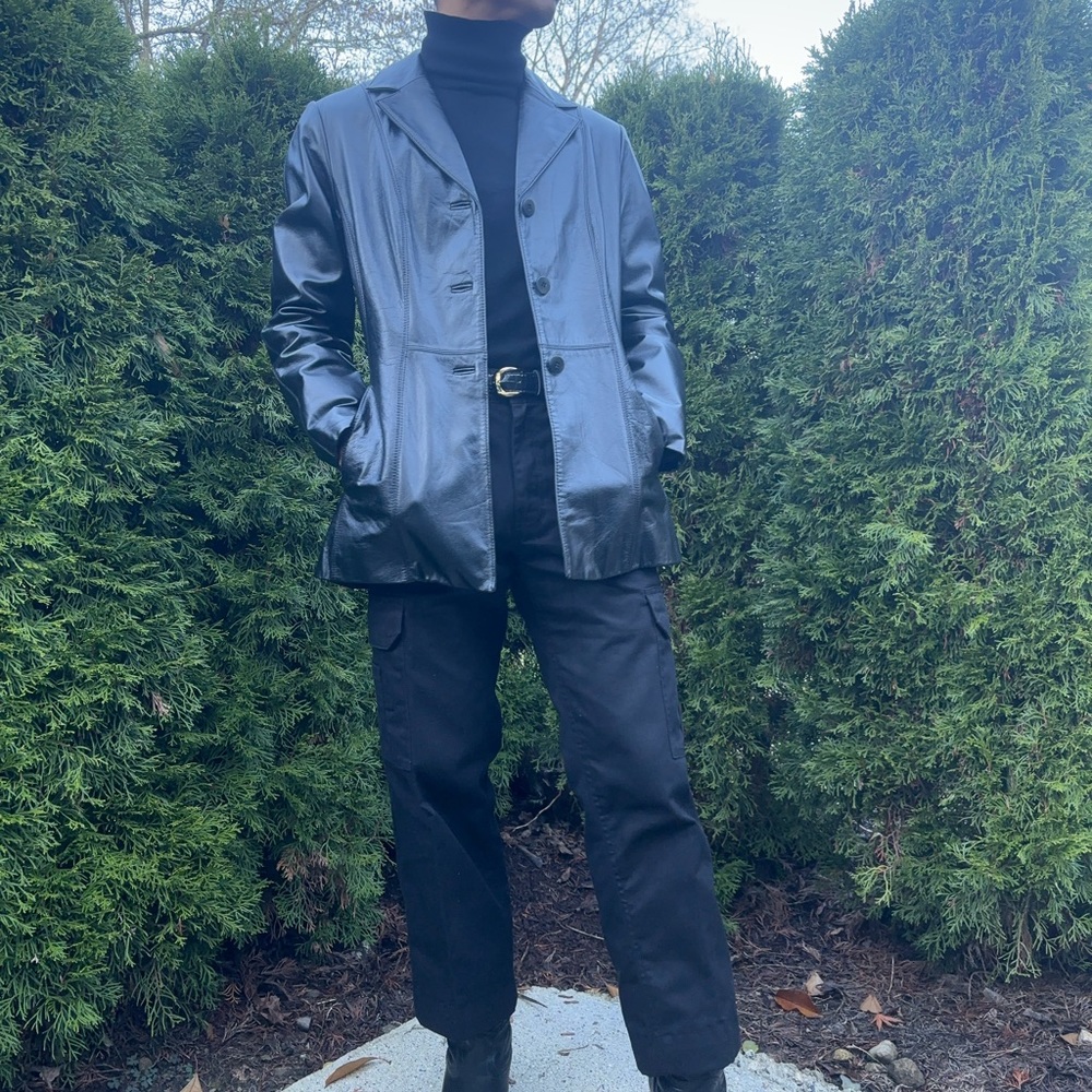 Simple Black leather jacket